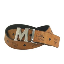 エムシーエム MCM リバーシブル ベルト MXB6AVI03 CO001 クラウス リバーシブル ヴィセトス ベルト COGNAC キャメル+ブラック+シルバー