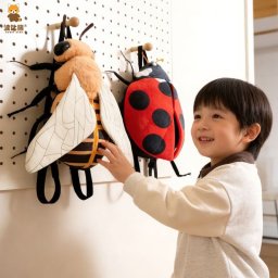 昆虫デザイン リュック 子供用 てんとう虫 蜂 ぬいぐるみ リュック キッズバッグ 軽量 かわいい 通園バッグ