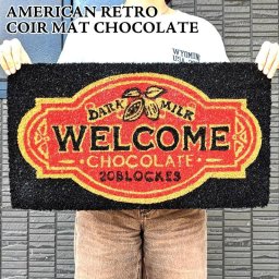 玄関マット 滑り止め加工 ナチュラル 可愛い チョコレート コイヤーマット おしゃれ WELCOME ドアマット 土足用 ポップ アメリカン 雑貨 テラス エントランス 敷物 泥落とし バルコニー 店舗 カフェ インテリア レディース メンズ