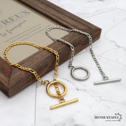 レディースブレスレット 喜平チェーン フィガロ ステンレス IPメッキ 18k 金メッキ マンテル シルバー ゴールド silver gold キヘイ オリジナル ハンドメイド 金属アレルギー対応 女性