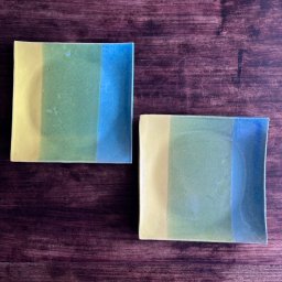 おやつプレート大ビタミンペア 和食器 角皿 大皿 おしゃれ モダン 24m 軽い 可愛い 四角 お皿 皿 カラフル 食器 陶器 器 カフェ パーティー ギフト プレゼント 引越し祝い 結婚祝い お祝い 丹波篠山 日本製  食器・プレート