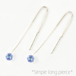 ロングピアス レディース プラチナ タンザナイト アメリカンピアス 12月誕生石 揺れる 地金ピアス シンプル プラチナ900 誕生石 一粒 4mm クリスマス