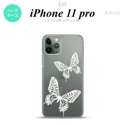 iPhone11Pro iPhone11 Pro スマホケース ハードケース 蝶 クリア 白 メンズ レディース nk-i11p-858