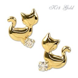 18金 ピアス 18k キュービックジルコニア 猫 ねこ ネコピアス 両耳用 K18 ゴールド cz ネコ キャット かわいい 送料無料 レディース 女性用 誕生日プレゼント 即納 妻 母 金属アレルギー 安心 激安 結婚式 お呼ばれ アクセサリー