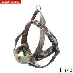 イージードッグ EZYDOG クイックハーネス L グリーンカモ 簡単装着 反射 大型犬