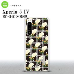 Xperia 5 IV Xperia5 IV スマホケース 背面ケース ハードケース 花柄 バラ チェック 黒 +アルファベット 2022年 10月発売 nk-xp54-253i