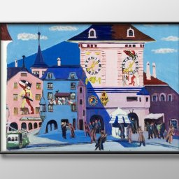 エルンスト ルートヴィヒ キルヒナー 時計塔のあるベルンの町 A3 サイズ ポスター アート おしゃれ 絵画 インテリア 北欧 イラスト マット紙 艶消し アートパネル 額 フレーム デザイン 壁掛け ギフト 新築祝い ディスプレイ 引越し祝い　新生活　空間デザイン 