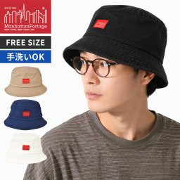 バケットハット Manhattan Portage マンハッタンポーテージ MP238 ブランド メンズ レディース 夏 帽子 バケハ やや深め 手洗い サイズ調整可能 おしゃれ かわいい シンプル 無地 紫外線対策 日除け 通勤 アウトドア 綿100 ブラック ベージュ ネイビー オフホワイト 男女兼用