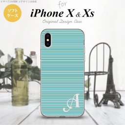 【iPhoneX】【スマホケース/スマホカバー】【アイフォンX】iPhoneX スマホケース ケース アイフォンX イニシャル ボーダー ターコイズ nk-ipx-tp1285ini【メール便送料無料】