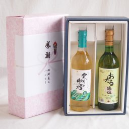 実りの秋の贈り物 感謝の贈り物ボックス 山梨県産デラウェア種辛口白ワインと国産ワインセット(おたる醸造 デラウエア 白ワイン やや甘口(北海道)720mlシャンモリ実りの収穫辛口白ワイン9度 720ml