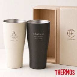 【名入れ彫刻 】 毎日使いたくなる上質THERMOSタンブラー 420ml