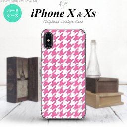 【iPhoneX】【スマホケース/スマホカバー】【アイフォンX】iPhoneX スマホケース カバー アイフォンX 千鳥柄(大) ピンク白 nk-ipx-917【メール便送料無料】