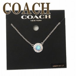 コーチ COACH ネックレス レディース チェーン ペンダント アクセサリー サークル ラインストーン 91445SVBL 【ネコポス】 ブランド 人気