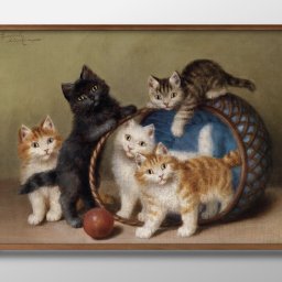 アルフレッド アーサー ブルネル デ ヌヴィル 猫 ネコ A3 サイズ ポスター アート おしゃれ 絵画 インテリア 北欧 イラスト マット紙 艶消し アートパネル 額 フレーム デザイン 壁掛け ギフト 新築祝い ディスプレイ 引越し祝い　新生活　空間デザイン 