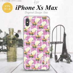 iPhoneXsMax iPhone XS Max スマホケース ソフトケース 花柄 バラ チェック ピンク +アルファベット メンズ レディース nk-ixm-tp255i