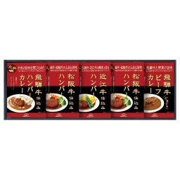 【ギフト対応無料】飛騨高山ファクトリー 松阪牛・近江牛・飛騨牛仕込みハンバーグ&カレー詰合せ (HBK-35) ※送料無料(北海道・沖縄は除く)