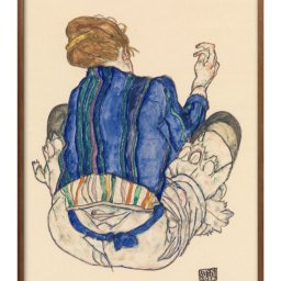 エゴン シーレ 座った女性の後ろ姿 A3 サイズ ポスター アート おしゃれ 絵画 インテリア 北欧 イラスト マット紙 艶消し アートパネル 額 フレーム デザイン 壁掛け ギフト 新築祝い ディスプレイ 引越し祝い　新生活　空間デザイン 