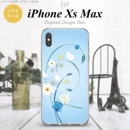 iPhoneXsMax iPhone XS Max スマホケース ソフトケース 花柄 ミックス A 青 メンズ レディース nk-ixm-tp272