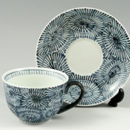 有田焼 惣太窯 蛸唐草(青) コーヒーカップ&ソーサー【珈琲碗皿】