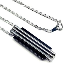 [あなたと私の宝石箱] ステンレス オニキス ネックレス ペンダント スタイリッシュ ユニセックスバージョン 9502 【ギフトラッピング済み】【レディース,激安,特価,通販】