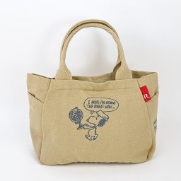 スヌーピー ミニトートバッグ （ベージュ） ランチトート ルートート SNOOPY