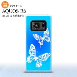 SH-51B AQUOS R6 AQUOS R6 スマホケース ソフトケース 蝶 青 メンズ レディース nk-r6-tp856
