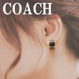 コーチ COACH ピアス フープ わっか 輪 ゴールド ロゴ C7770GDBLK 【ネコポス】 ブランド 人気