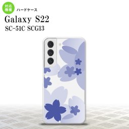 SC-51C SCG13 Galaxy S22 スマホケース 背面ケース ハードケース 花柄 サクラ A 青 メンズ レディース nk-s22-054
