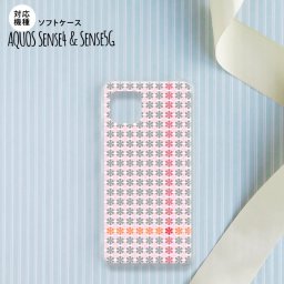 sense4 sense5 Aquos sense4/5 スマホケース ソフトケース 花十時 ピンク 紫 メンズ レディース nk-sens4-tp1353