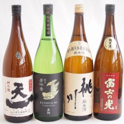 米の旨味よい日本酒4本セット(早川酒造部天一 純米酒 (三重県) 桃川 純米酒 (青森県) 金しゃち酒造金鯱 夢吟香 純米酒 (愛知県) 安達本家酒造富士の光 純米酒 (三重県)) 1800ml×4本