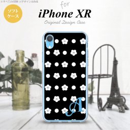 iPhoneXR iPhone XR スマホケース ソフトケース 花柄 ドット 黒 +アルファベット メンズ レディース nk-ipxr-tp341i