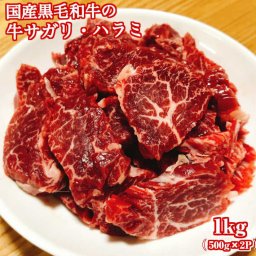 【九州産】 牛サガリ・ハラミ 1kg (500g×2袋)【国産牛 牛サガリ 牛ハラミ 牛 サガリ ハラミ 赤身 焼肉 焼き肉 バーベキュー 冷凍 国産 1kg 1キロ 贈り物 ギフト プレゼント】