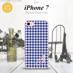 【iPhone7】【スマホケース/スマホカバー】【アイフォン７】iPhone7 スマホケース ケース アイフォン７ ソフトケース イニシャル 千鳥柄 青白 nk-iphone7-tp905ini【メール便送料無料】
