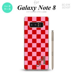 【SC01K】【スマホケース/スマホカバー】【ギャラクシー ノート8】SC01K スマホケース Galaxy Note8 ケース ギャラクシー ノート8 イニシャル スクエア 赤×ピンク nk-sc01k-770ini【メール便送料無料】