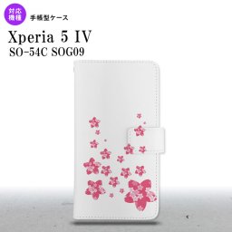 Xperia 5IV Xperia5IV 手帳型スマホケース カバー 花柄 サクラ クリア ピンク 2022年 10月発売 nk-004s-xp54-dr186