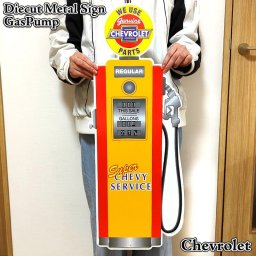 ブリキ看板 大型 シボレー ガスポンプ かっこいい メタルサイン ガレージ アメリカン 車 雑貨 CHEVROLET ロゴ  壁飾り インテリア レトロ 大きい ディスプレイ 壁掛け おしゃれ カフェ バー 店舗