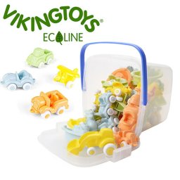 VIKINGTOYS バイキングトイズ エコライン ミニチュビーズ バケツセット30個入 156520[車 車のおもちゃ ベビー 車のオモチャ 車のおもちゃ男の子 男の子 乗り物 おもちゃ 玩具 クリスマス 誕生日 1才 2才 3才 1歳 2歳 3歳]