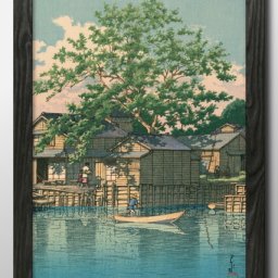 川瀬巴水 舟堀 栗渡 A3 サイズ ポスター アート おしゃれ 絵画 インテリア 北欧 イラスト マット紙 艶消し アートパネル 額 フレーム デザイン 壁掛け ギフト 新築祝い ディスプレイ 引越し祝い　新生活　空間デザイン 