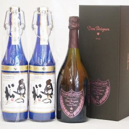 最高峰スパークリング日仏3本セット(フランスドンペリニヨンロゼ ピンドン箱付750ml×1本 福島県奥の松 純米大吟醸プレミアムスパークリング720ml×2本）