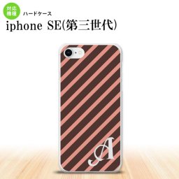 iPhoneSE 3 iPhoneSE 3 スマホケース ハードケース ストライプ 茶 ピンク +アルファベット メンズ レディース nk-ise3-714i
