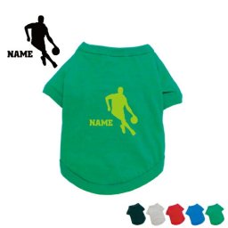 「ドリブル」名入れドッグTシャツ 小型犬 中型犬 大型犬 犬服 ペットウェア 防寒 抜け毛予防 ドッグウェア 室内犬 omdn ネームプリント お名前 愛犬グッズ ネーム コットン 綿 部屋着ドッグタグ【EDT】【city】