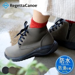 Regetta Canoe リゲッタカヌー ブーツ レディース レースアップ ショート丈 サイドファスナー 防水 耐水 撥水 水を弾く 晴雨兼用 雨 雪 全天候 リゲッタ フラット 滑りにくい 3e 誕生日 結婚記念日 母 妻 祖母 娘 父 夫 祖父 息子 友達 親戚 兄弟 父の日 母の日 クリスマス ホワイトデー 卒業 入学 バレンタインデー ラッピング ギフト