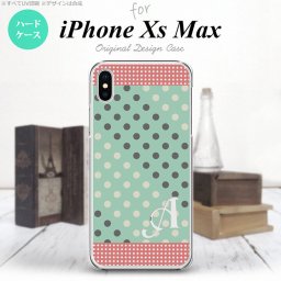 iPhoneXsMax iPhone XS Max スマホケース ハードケース ドット 水玉 C ミント ピンク +アルファベット メンズ レディース nk-ixm-1651i