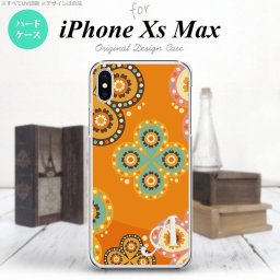 iPhoneXsMax iPhone XS Max スマホケース ハードケース エスニック 花柄 オレンジ +アルファベット メンズ レディース nk-ixm-1585i