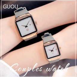 GUOU 腕時計 時計 レディース 女性用 ウォッチ セレブ 人気 アクセサリー ラッピング無料 送料無料 かわいい おしゃれ ピンクゴールド ブレスレット 旅行 イベント カジュアル 通勤 通学 丸い正方形 WG8161