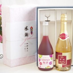 実りの秋の贈り物 感謝の贈り物ボックス 鍛高譚の梅酒と国産ワインセット(甲州スパークリング 白ワインやや辛口(山梨県)720ml鍛高譚梅酒720ml