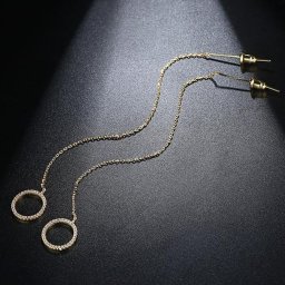 ピアス 両耳用 キュービックジルコニア 真鍮 ホワイト イエローゴールド シルバー トレンド アメリカンピアス 揺れる ゆれる ぶら下がり ロング シンプル e17081015