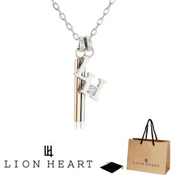 ライオンハート LION HEART ペンダント ネックレス 04N152 04N152SL ステンレス 316L サージカルステンレス キュービックジルコニア ロゴ バー 棒 モチーフ レディース シルバー ピンクゴールド 女性 ギフト プレゼント おすすめ 誕生日 クリスマス バレンタイン お祝い 新品 正規品 送料無料
