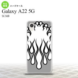 SC-56B Galaxy A22 スマホケース ハードケース ファイヤー 炎 白 黒 メンズ レディース nk-a22-1307