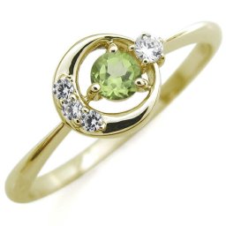 月モチーフ エンゲージリング ペリドット K18 婚約指輪 ペリドットリング